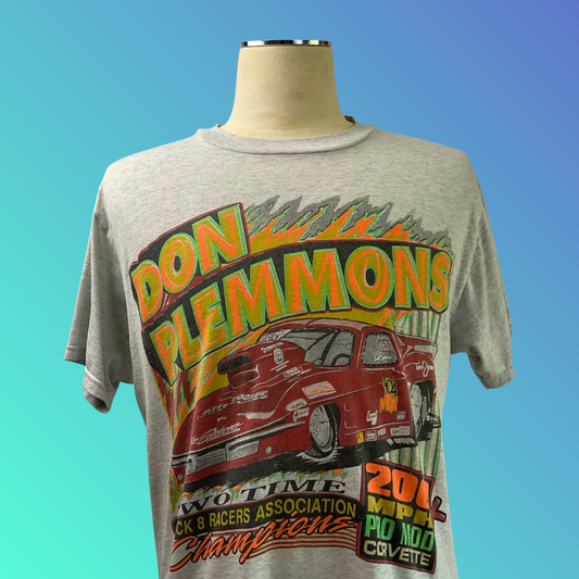 Hanes “Don Plemmons Two Time Quick 8 Racers Association Champions” Grey T-Shirt