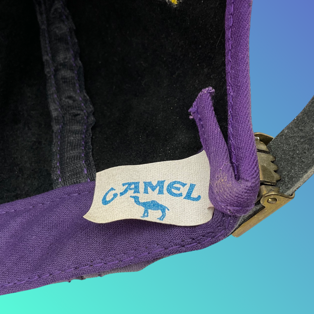 Camel Smokin' Joe's Racing Purple Leather Strapback Hat