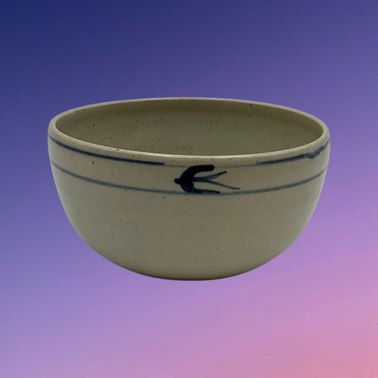 Dansk Kunst Ceramic Bowl with Bird Motif (Artist Signed)