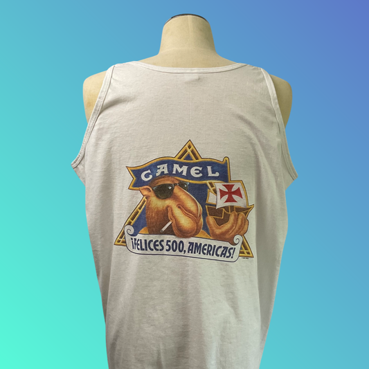 Vintage Camel "Felices 500, Americas!" White Tank Top (One Size) (1992)