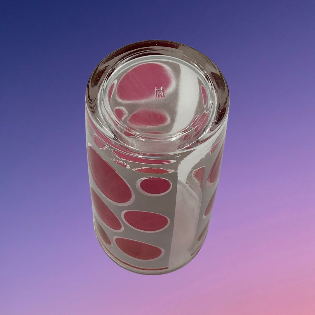 Hazel Atlas Pretty in Pink Polka Dot Glass