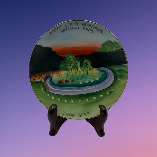 Great Smoky Mountains Loop Over Hand Painted Souvenir Wall Plate
