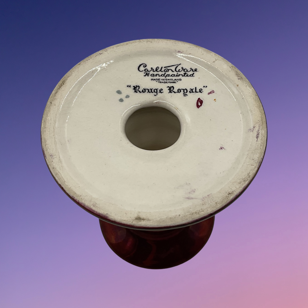 Carlton Ware Rouge Royale Single Light Candlestick