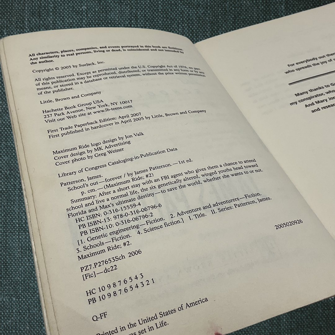 Maximum Ride: School’s Out Forever by James Patterson (2007)