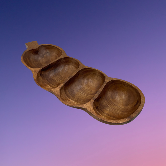 Monkey Pod 4 Section/Compartment Tray