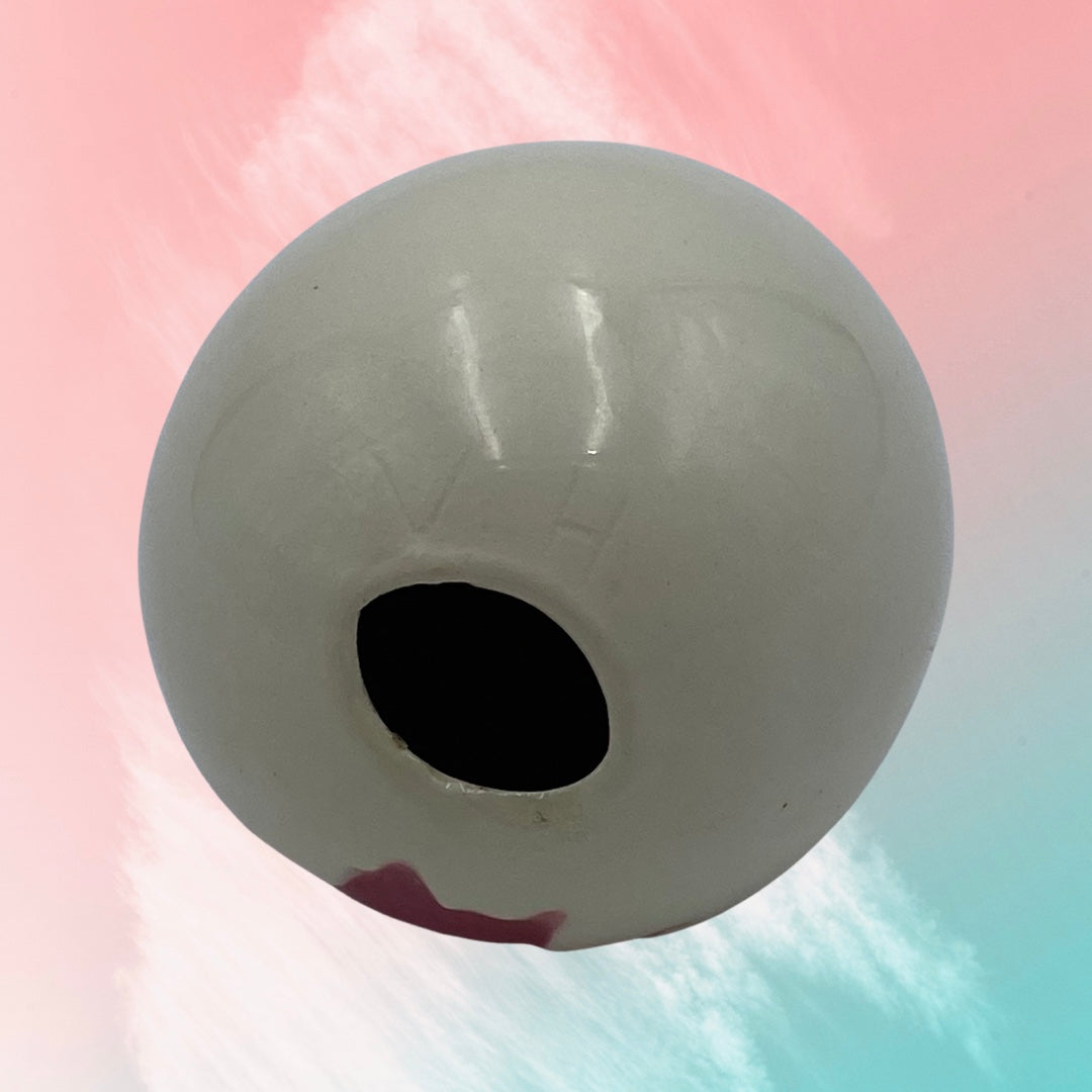 Ceramic Easter Egg - Pink and White (2.5")