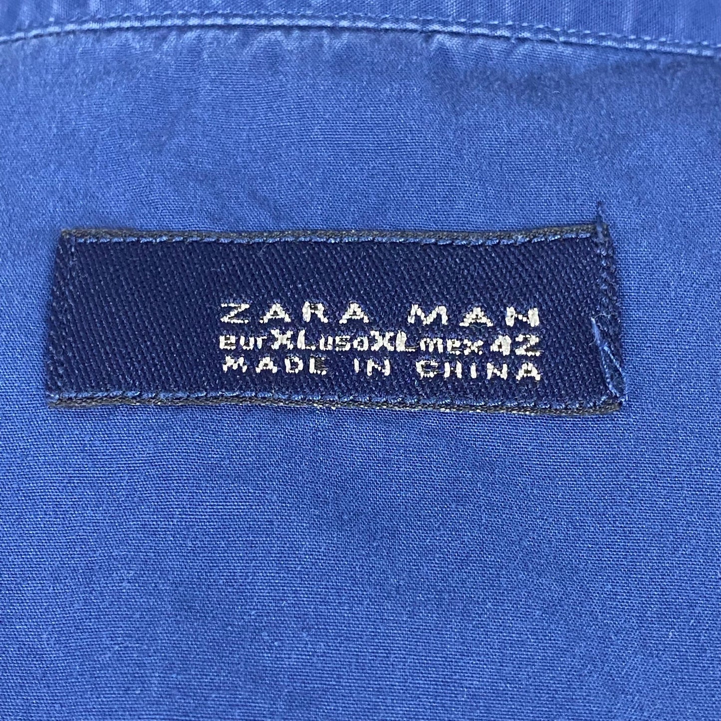 Zara Man Blue Long Sleeve Button Up Shirt (XL)