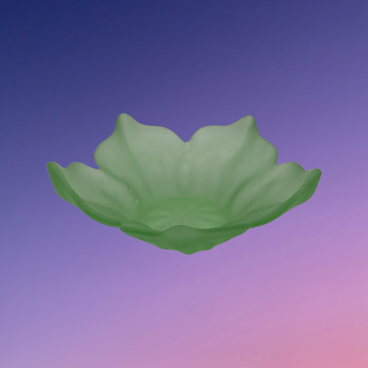 Viking Glass Green Frosted Lotus Bowl