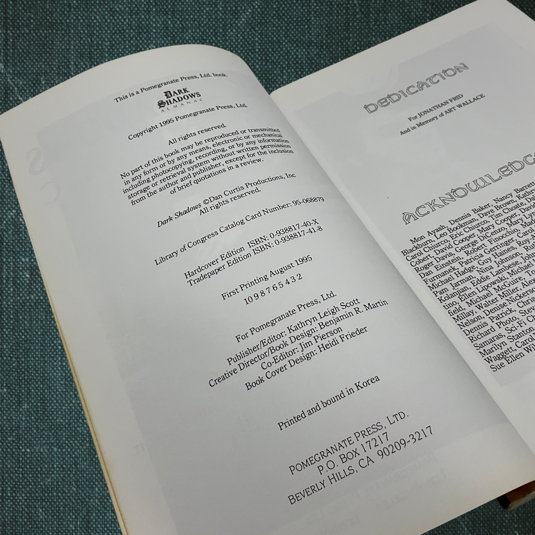 The Dark Shadows Almanac: 30th Anniversary Tribute by Kathryn Leigh Scott and Jim Pierson (1995)