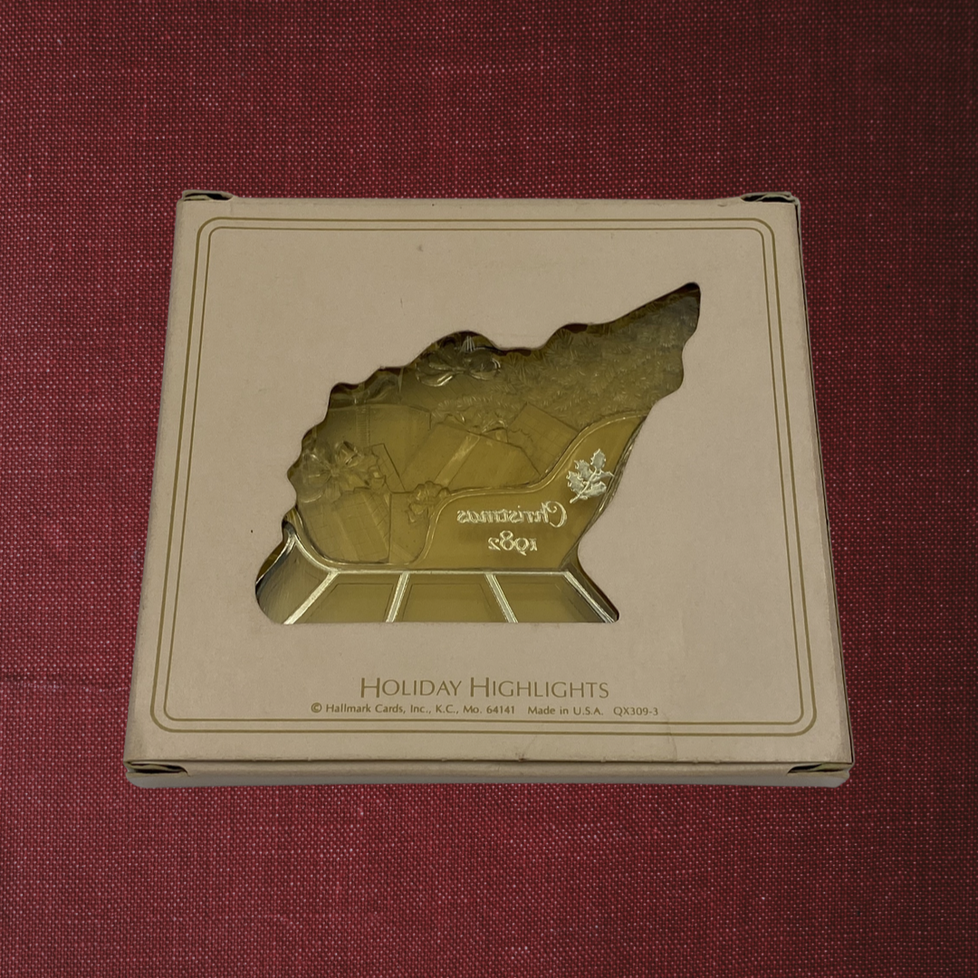 Hallmark Christmas Sleigh Ornament (1982)