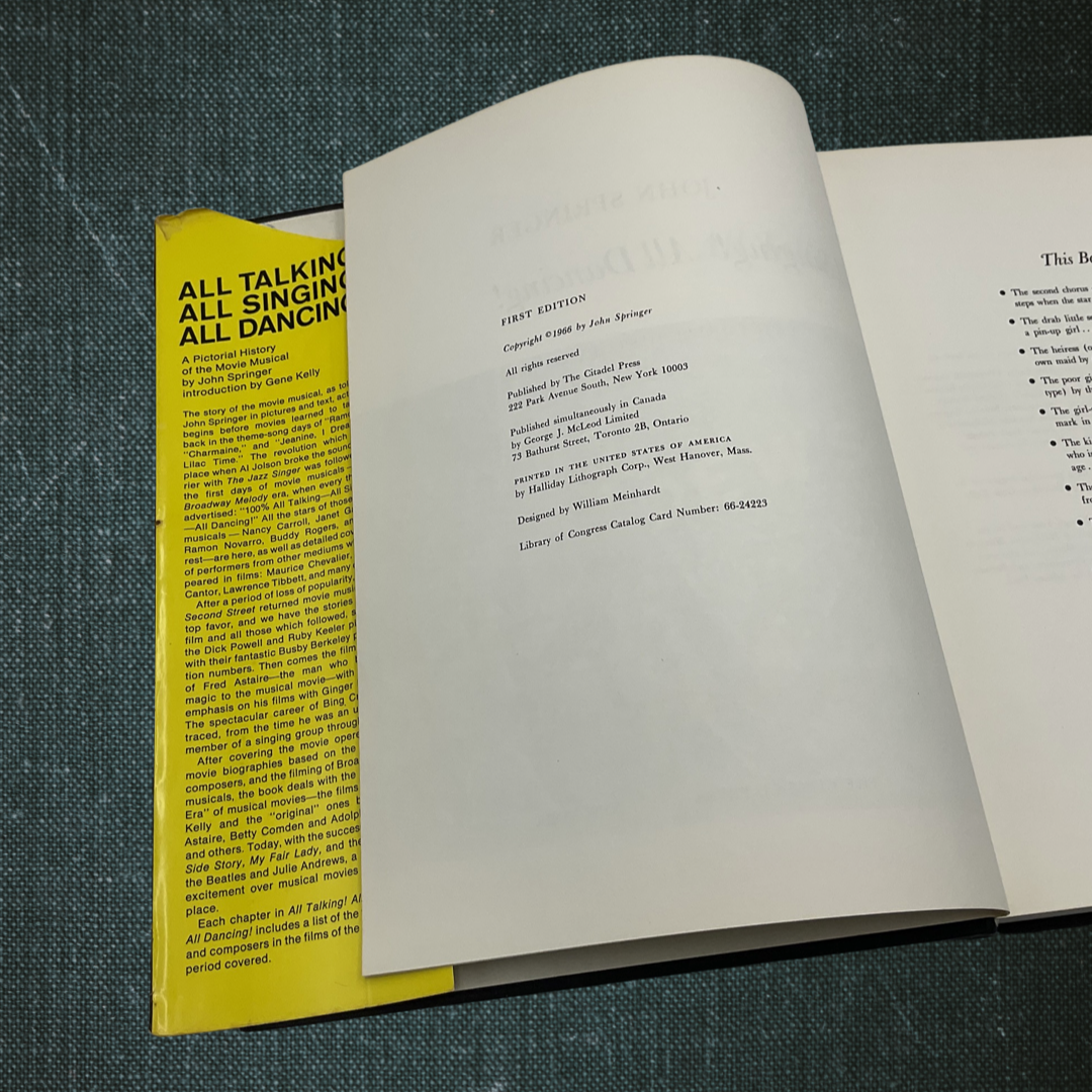 All Talking! All Singing! All Dancing!: A Pictorial History of the Movie Musical by John Springer (1966)