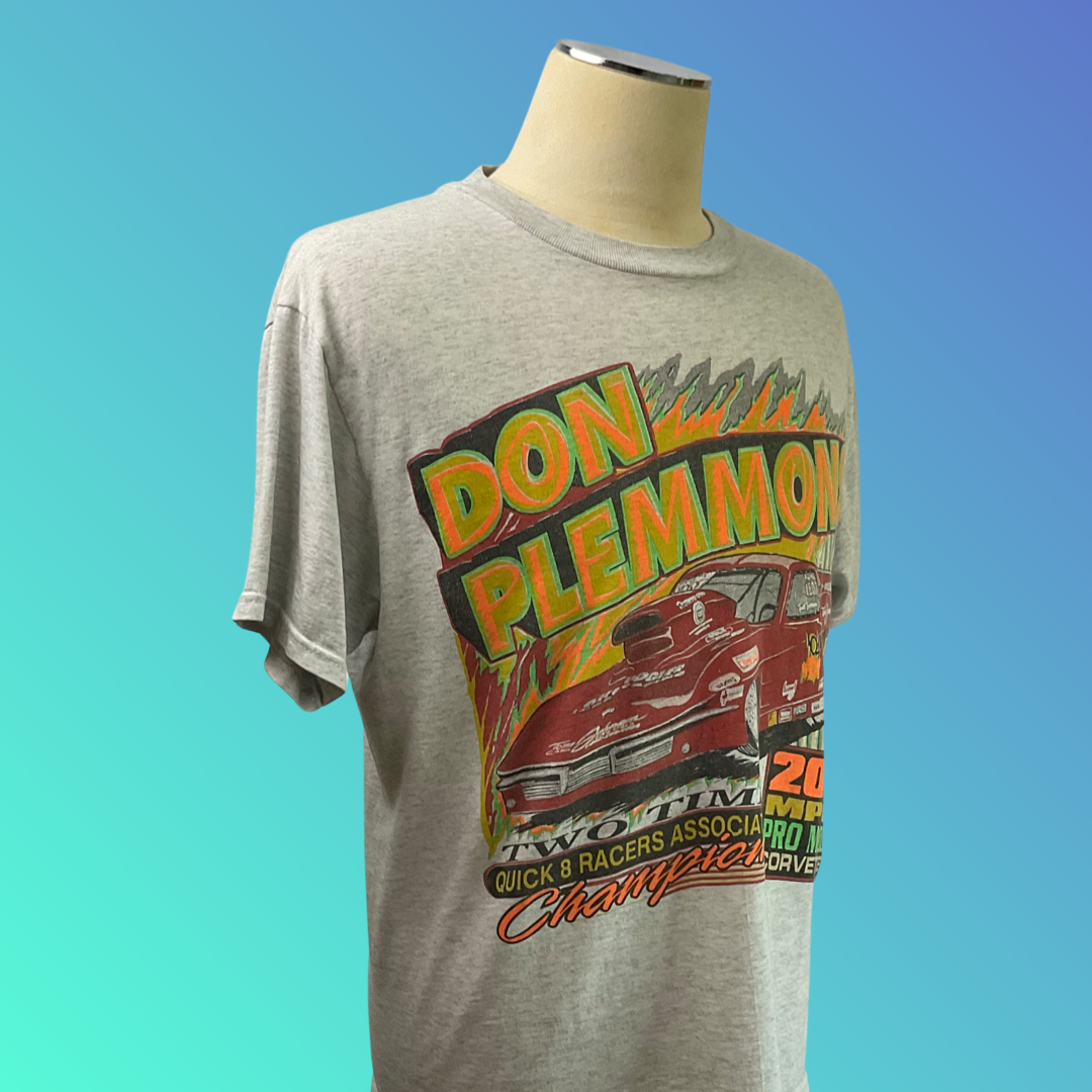 Hanes “Don Plemmons Two Time Quick 8 Racers Association Champions” Grey T-Shirt