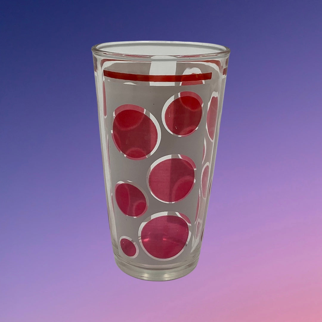 Hazel Atlas Pretty in Pink Polka Dot Glass