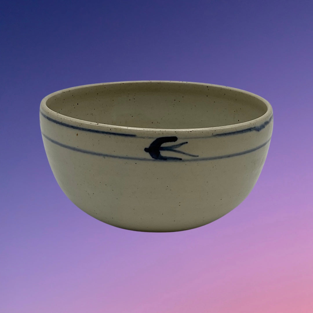 Dansk Kunst Ceramic Bowl with Bird Motif (Artist Signed)