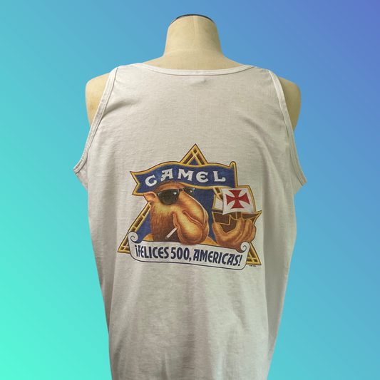 Vintage Camel "Felices 500, Americas!" White Tank Top (One Size) (1992)