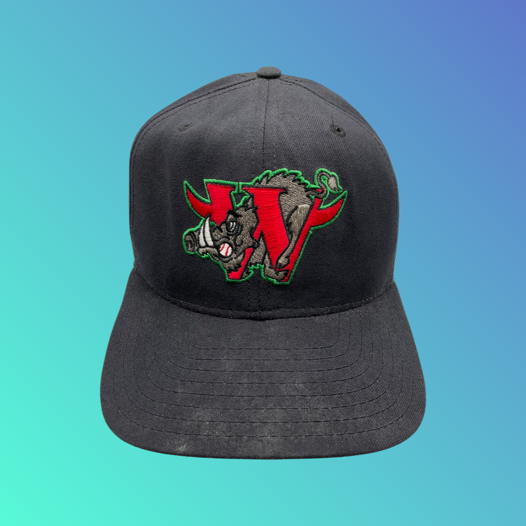 Vintage New Era Winston Salem Warthogs Black Embroidered Snapback Hat