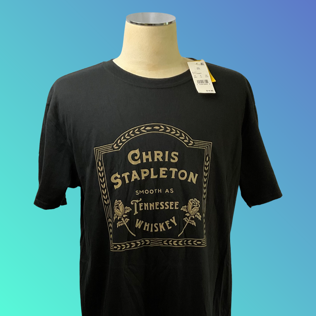 “Chris Stapleton Smooth As Tennessee Whiskey” Black T-Shirt (XXL)