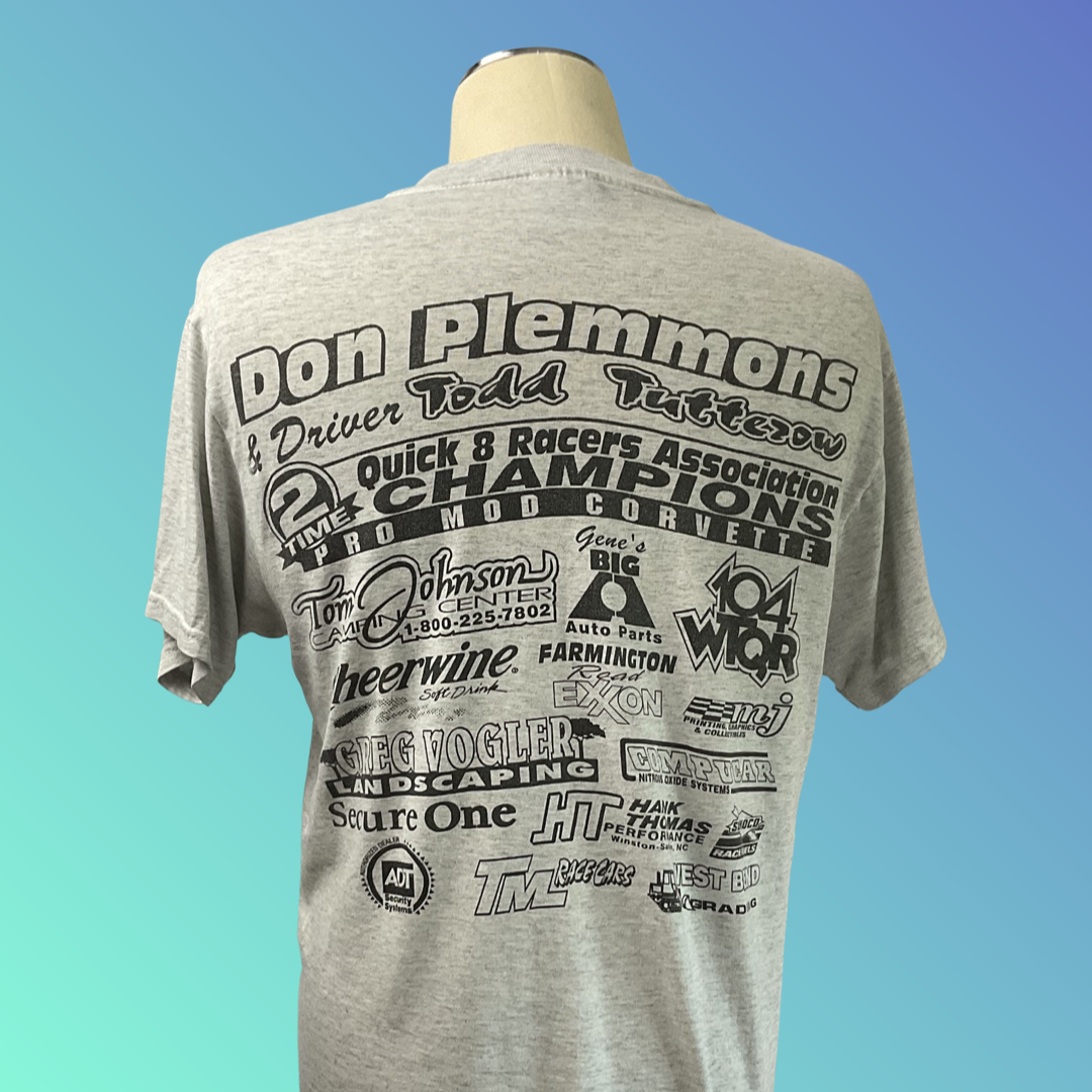 Hanes “Don Plemmons Two Time Quick 8 Racers Association Champions” Grey T-Shirt