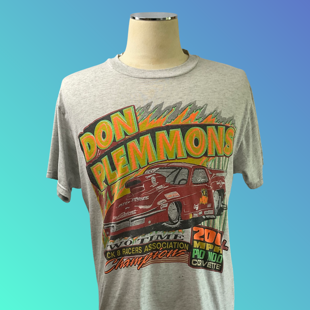 Hanes “Don Plemmons Two Time Quick 8 Racers Association Champions” Grey T-Shirt