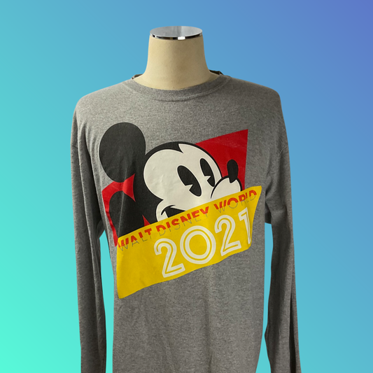 Disney “Walt Disney World 2021” Grey Long Sleeve T-Shirt (XL)