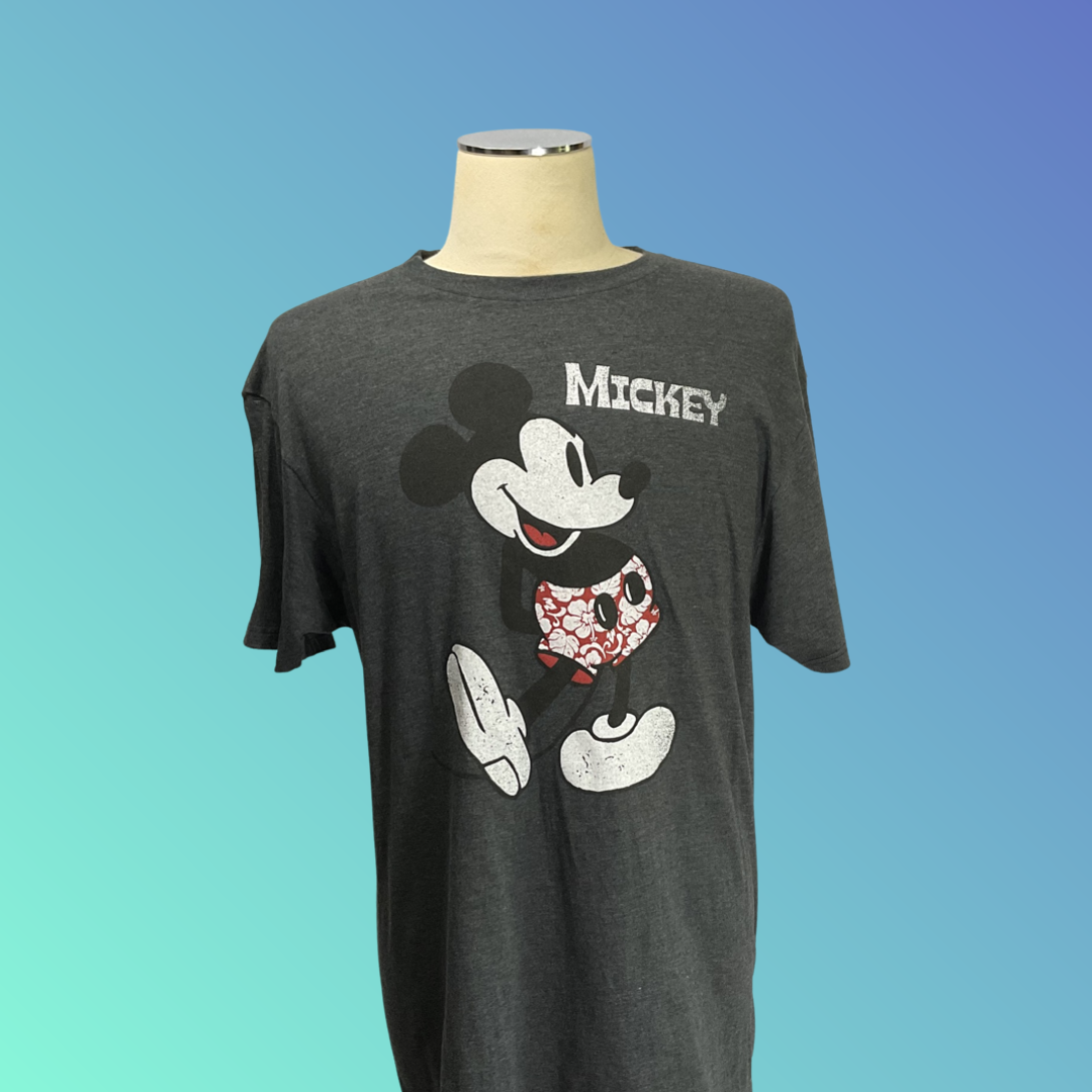 Disney “Mickey” Hawaiian Shorts Grey T-Shirt (L)