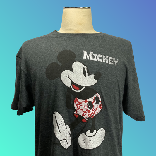 Disney “Mickey” Hawaiian Shorts Grey T-Shirt (L)