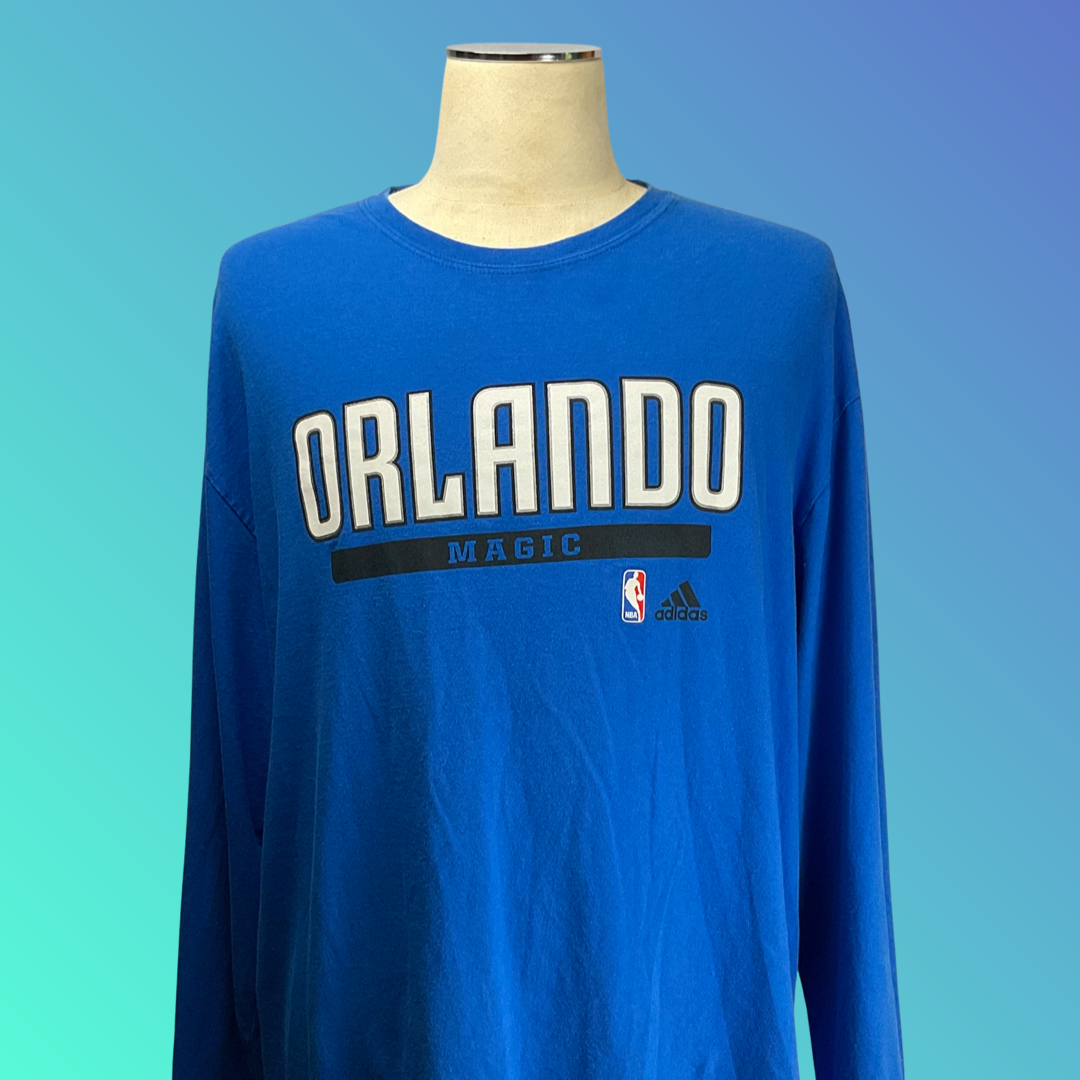 Adidas “Orlando Magic” Blue Long-Sleeve T-Shirt (XXL)