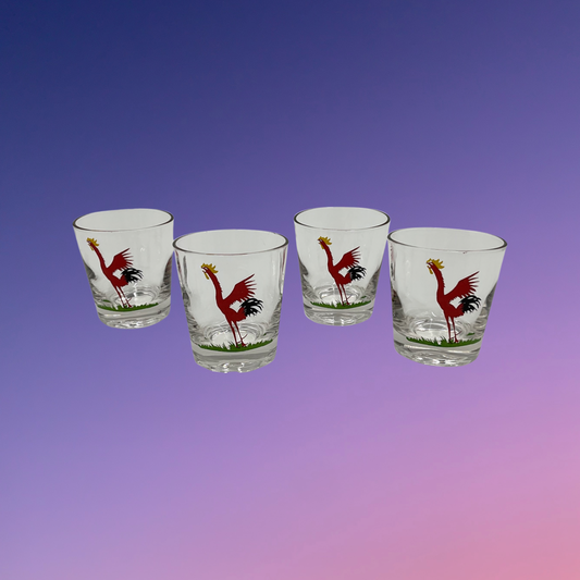 Federal Glass Red Rooster Glasses (Set of 4)