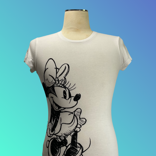 Disney “Minnie Mouse” Sketch White T-Shirt (M)