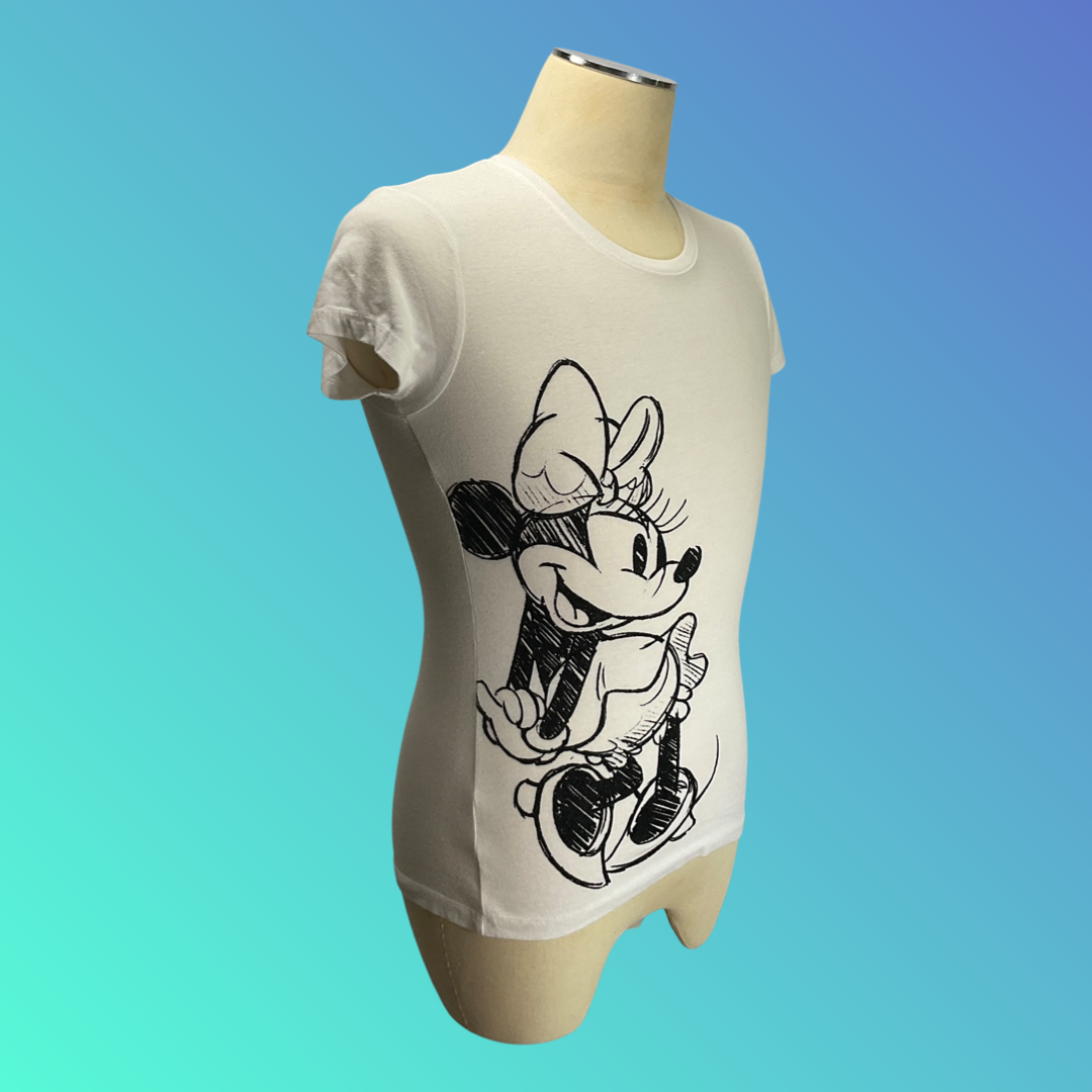 Disney “Minnie Mouse” Sketch White T-Shirt (M)