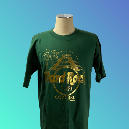 Vintage “Hard Rock Cafe Cozumel Mexico” Green Single Stitch T-Shirt (XL)