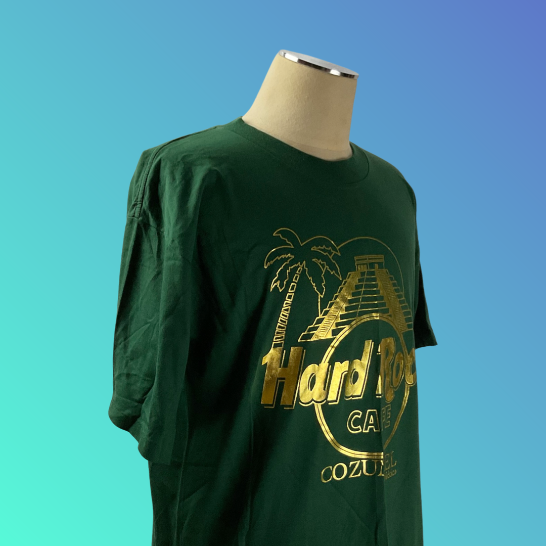 Vintage “Hard Rock Cafe Cozumel Mexico” Green Single Stitch T-Shirt (XL)