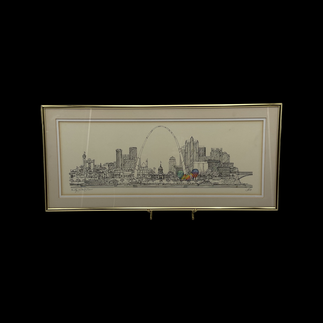 Signed, Framed The City of Saint Louis by John Pils Art Print