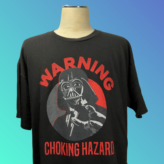 Star Wars (Mad Engine) “Warning Choking Hazard” Black T-Shirt (XXL)