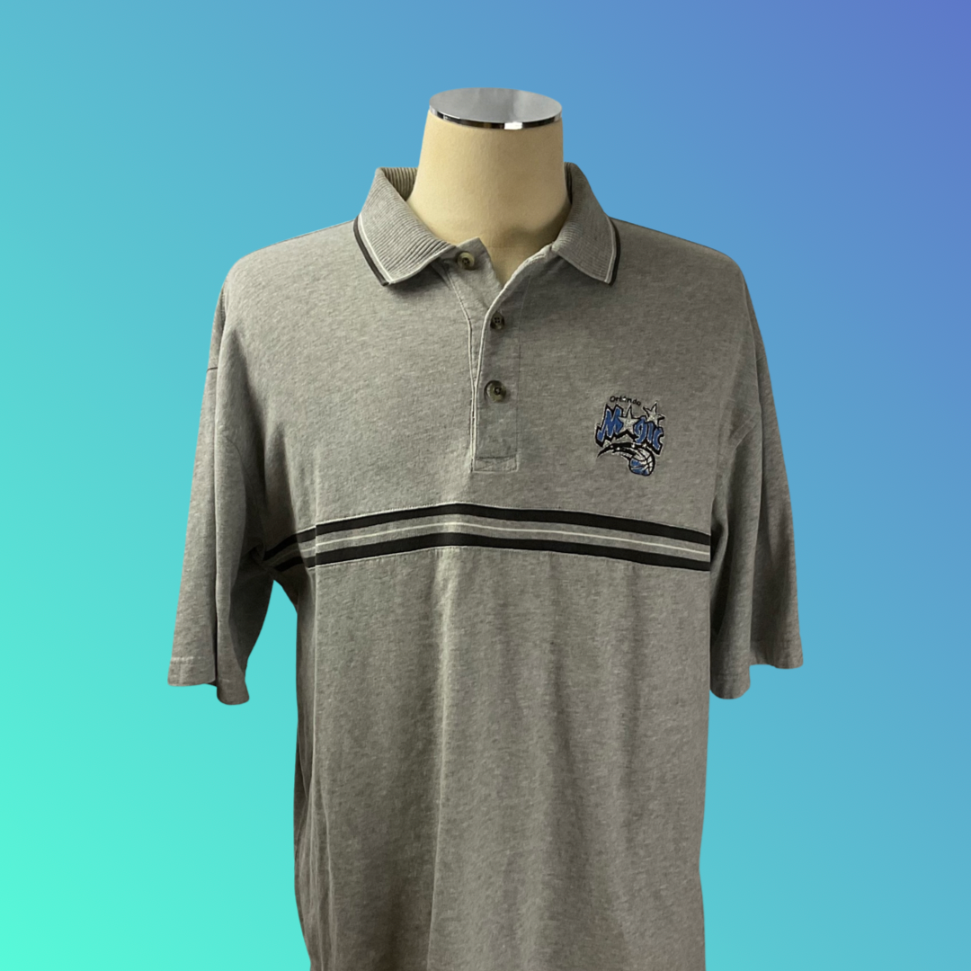 Vintage Antigua “Orlando Magic” Grey Polo Shirt (L)