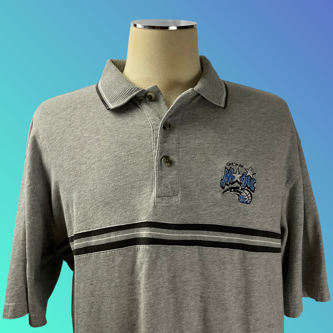 Vintage Antigua “Orlando Magic” Grey Polo Shirt (L)