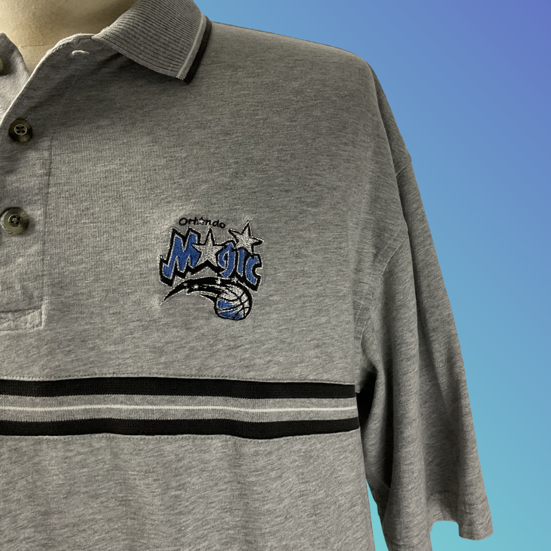 Vintage Antigua “Orlando Magic” Grey Polo Shirt (L)