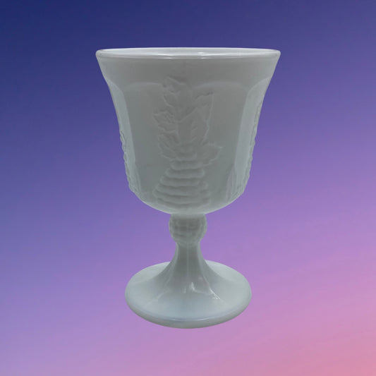 Colony Harvest Milk Glass Water Goblet