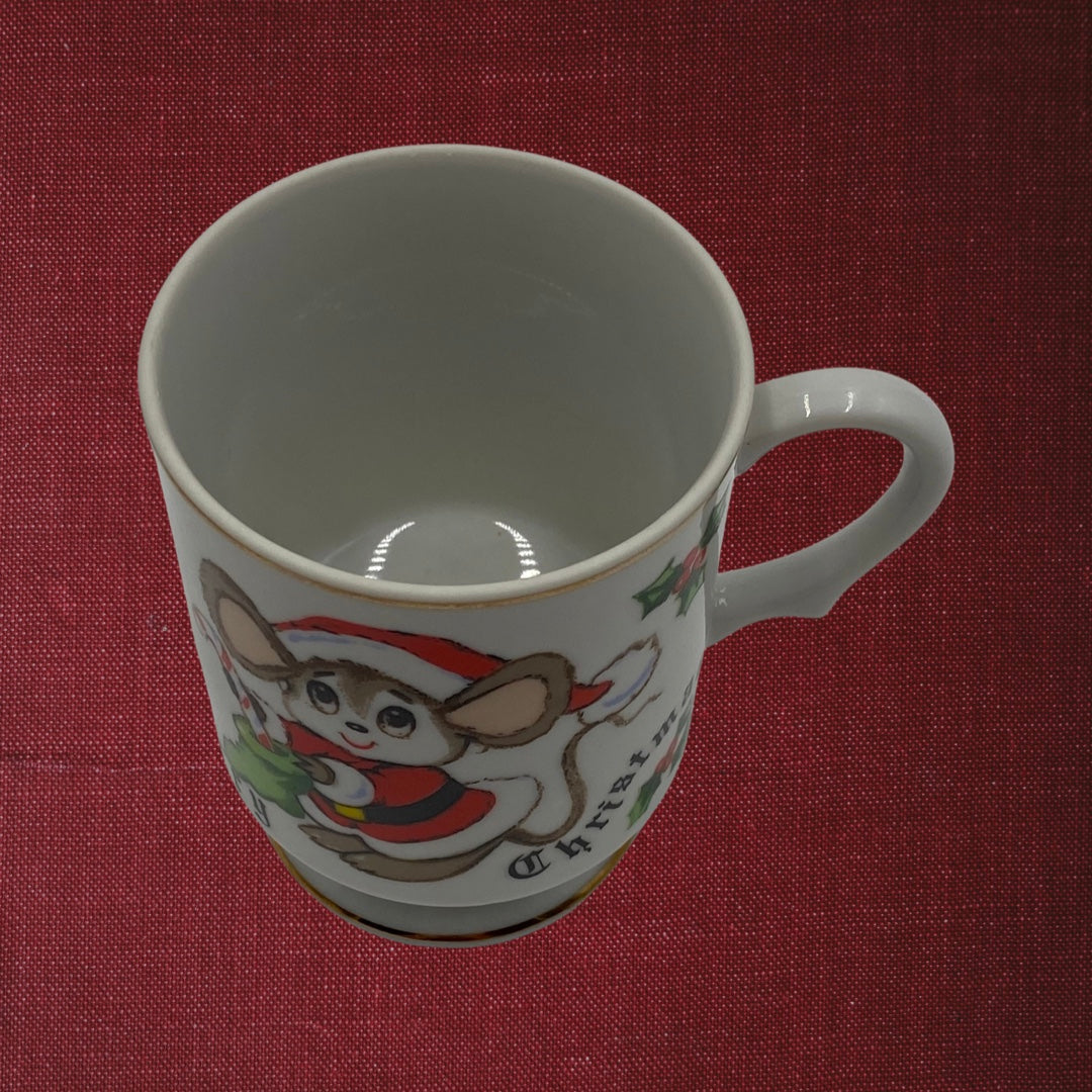 Lefton Christmas Mouse with Stocking Mug (662)