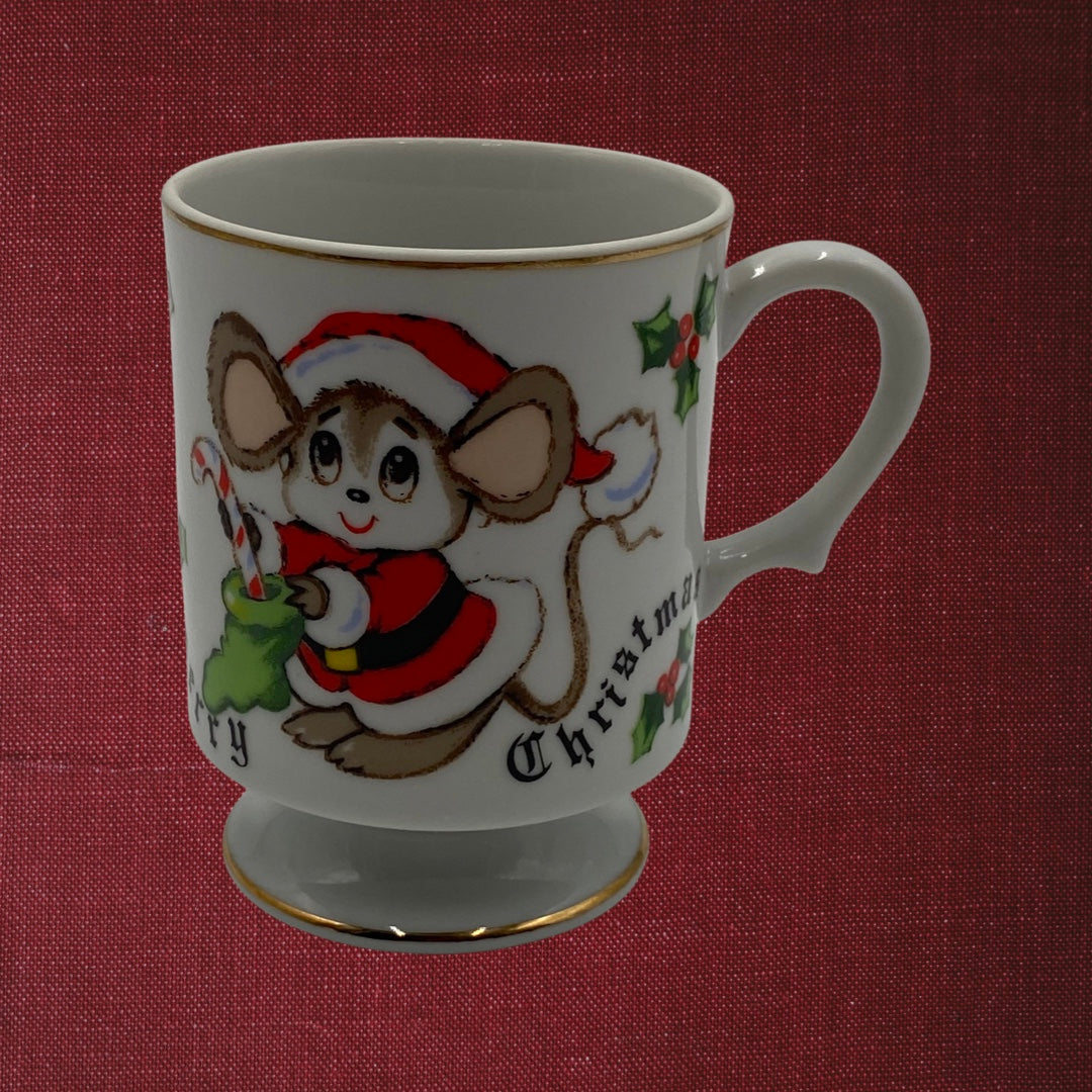 Lefton Christmas Mouse with Stocking Mug (662)