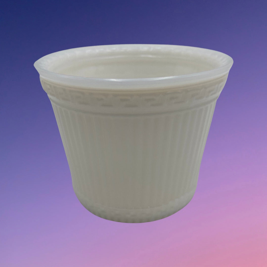 Milk Glass Greek Key Flower Pot