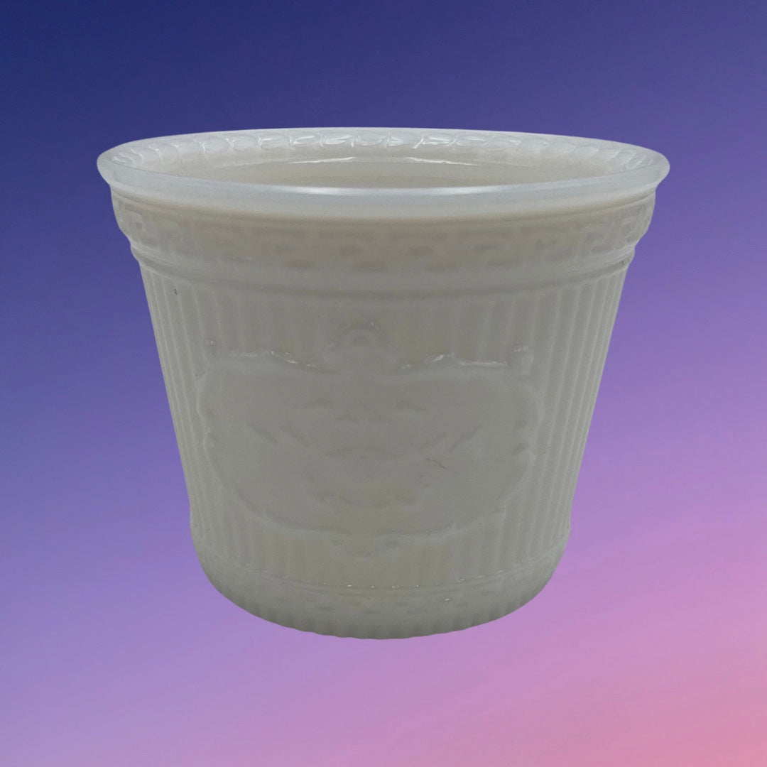 Milk Glass Greek Key Flower Pot