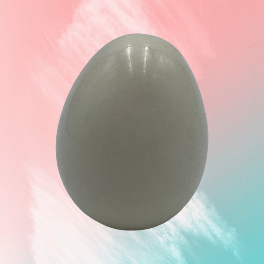 Ceramic Easter Egg - Pink and White (2.5")
