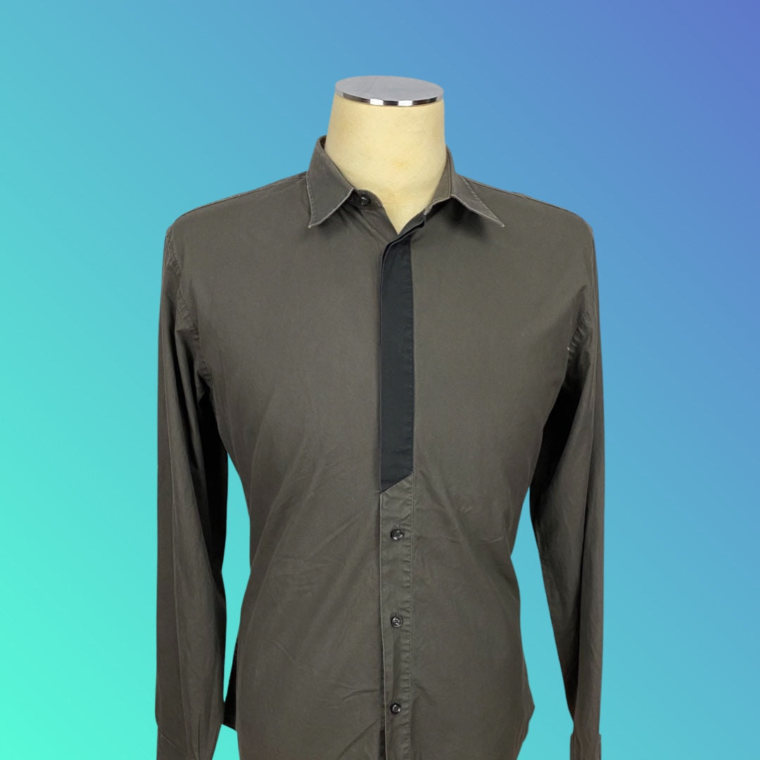 Zara Man Grey Long Sleeve Button Up Shirt (M)