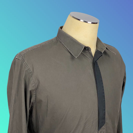 Zara Man Grey Long Sleeve Button Up Shirt (M)