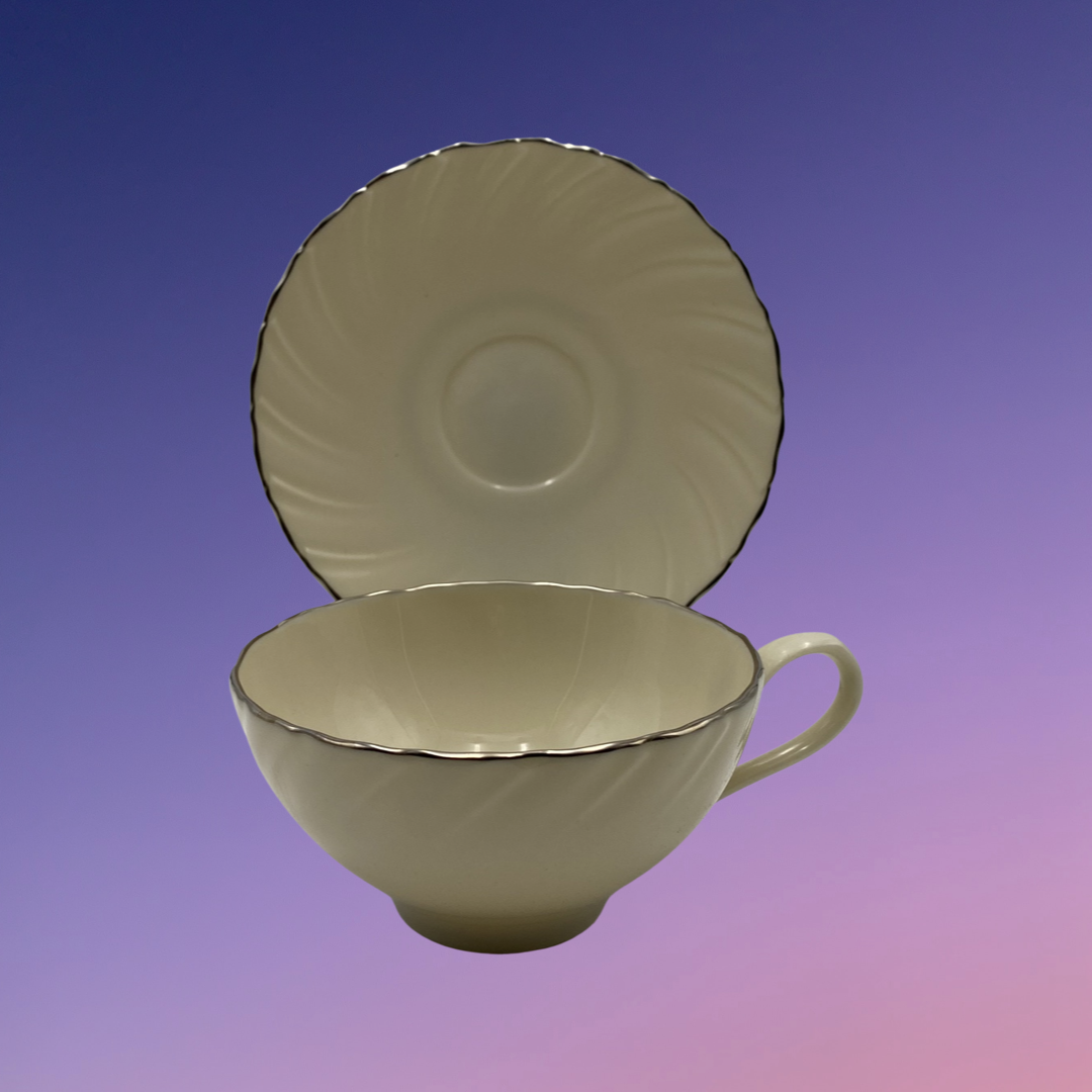 Lenox Weatherly Flat Cup and Saucer Set